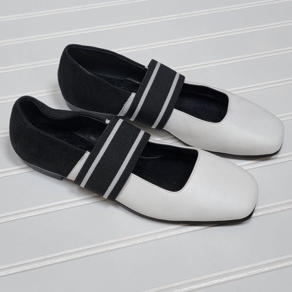 M Gemi  Ballare Ballet Flats- Black/ White Sz: 5- 5.5 US/ 35 EU